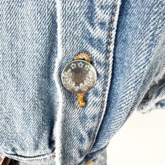 NWOT SÉFR Woody Denim Jean Shirt Men's Size Large In Rancher Blue Made In Italy - Picture 6 of 15